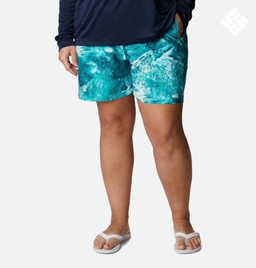 Women's Columbia PFG Tidal II Shorts Turquoise | Plus Size CA-N035L